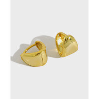 wholesale S925 sterling silver EA454 Korean-style versatile earrings with a minimalist geometric triangle design, INS-inspired ear clips for women-Platinum>925 silver