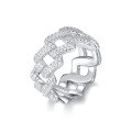 wholesale 925 Sterling Silver Plated Moissanite Hip Hop Full Pavé Fashion Cuban Link Ring Cross-Border E-Commerce Best Seller Trendy Style-0-4