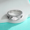wholesale S925 Sterling Silver Cross-Border Rhombus Moissanite Marquise Ring for Women, High-End Fashion New Product Minimalist Hand Jewelry Wholesale-0-2