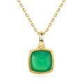 wholesale S925 gold-plated new fashion minimalist sugarloaf green agate pendant choker necklace niche wholesale jewelry-0-3