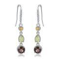 wholesale S925 Silver Fashionable and Elegant Natural Gemstone Earrings with Natural Topaz, Peridot, and Crystal Ear Drop New Style-0-4