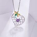 wholesale 925 Silver Enamel Natural Amethyst Pendant Necklace with Designer High-End Gemstone Peter Pan Heart-0-1