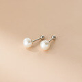 wholesale S925 Sterling Silver Korean Minimalist Pearl Thread Earrings Ins Style Commuter Jewelry M0668-0-4