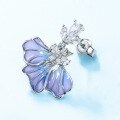wholesale 925 Sterling Silver, New Korean Style Blue Iris Earrings, Small Floral Stud Earrings, Ins Style Luxury Openwork Enamel Earrings-0-2