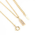 wholesale S925 gold-plated silver winter limited T-square white zircon simple OL women's necklace, lightweight luxury temperament collar necklace-0-4
