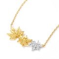 wholesale S925 Sterling Silver New Japanese and Korean Minimalist Retro Maple Leaf Necklace Women's Choker Cross-border Jewelry Wholesale-0-2