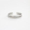 wholesale S925 Sterling Silver Retro Minimalist Double-Layer Line Open Fine Line Women's Ring-0-1