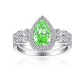 wholesale 925 Sterling Silver 15ct Gemstone Two-in-One Set Ring with 5A Zirconia High-Carbon Diamond Women's Ring, Exuding Luxury and Sophistication-0-11