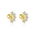 wholesale S925 Sterling Silver Opal Zircon Star Moon Round Ear Studs for Women, Wholesale-0-24