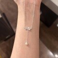 wholesale S925 Sterling Silver Wheat Ear Pearl Zirconia Tassel Necklace, Exquisite Niche Collarbone Chain, Versatile Sweet and Gentle Women's-0-2