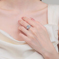 S925 Silver Moissanite Ring with Heart Floral Design-0-2
