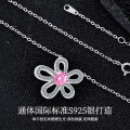 S925 Silver Cross-Border Exclusive Personalized Fan Flower Moissanite Necklace-0-0