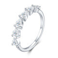 Sterling Silver Square Moissanite Ring, Amazon Bestseller, Customizable Women's Minimalist Stacking Ring-0-10