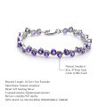 wholesale S925 Silver Light Luxury Jewelry Accessories Natural Colored Gemstone Bracelet, European and American Personalized Design Gemstone Bracelet-0-5