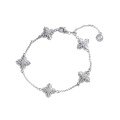 24K Gold-Plated Vajra Five-Flower Bracelet with Full Diamond Inlay-0-2