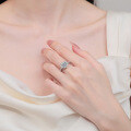 S925 Silver Moissanite Heart Ring for Women, Trendy Gift-0-2