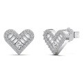 wholesale 925 Sterling Silver Cross-Border Live Streaming Earrings for Women, Fashionable and Light Luxury Design, Small and Fresh Love Heart Silver Earring Set-0-4