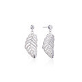 wholesale 925 Sterling Silver Feather Earrings, Small Batch Design, High-End Sense, Elegant Earrings for Women, New Leaf-Inspired Luxury Ear Accessories-0-4
