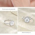 925 Sterling Silver Moissanite Micro-Set Square Ring-0-2