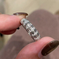 wholesale S925 Sterling Silver Hollow-Out Row Diamond Ring High-Carbon Diamond Stackable Ring Women's Ins Ring-R932 White Diamond No. 6