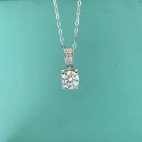 wholesale PT950 platinum-plated S925 sterling silver moissanite bullhead necklace for women, luxurious and versatile pendant with-One carat (high carbon diamond) necklace>925 silver