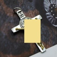 wholesale Metal cross pendant necklace for men, trendydesign, vintage hip-hop punk style jewelry accessory for women-Small size (3000103) 925 silver + brass