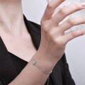 Adjustable Rose Zircon Bracelet in Metal, Women's Minimalist Luxury Handchain-0-2