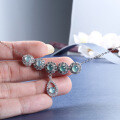 S925 Silver Wholesale Sweet Potato Pendant Necklace Set with NaturalBlue Water Jadeite-0-1