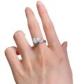 wholesale S925 silver jewelry ins style water drop diamond ring fashion basic 2 carat solitaire ring-0-4