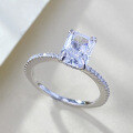 wholesale S925 Silver New Small Ice Flower Zircon Rectangle High Carbon Diamond Ring for Cross-Border Jewelry-0-2