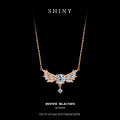 Sterling Silver Moissanite Bow Drop Necklace, 2023 New Women's Light Luxury Collarbone Chain-0-2