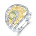 wholesale 925 Silver Designer Vintage Style Natural Colored Gemstone Ring, Italian Craftsmanship Floral Nature-Inspired Ring-0-6
