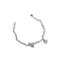 wholesale S925 Sterling Silver 007 Korean Style Personality Bracelet INS Niche Vintage Distressed Letter Double B Bear Design for Women-0-4
