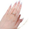 wholesale Gold-Plated 925 Silver 6*9mm Oval Petite Three-Stone Ring, Ethereal and Elegant, Live Stream Cross-Border Model-0-4