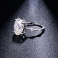 wholesale 18k Gold Plated S925 Silver Classic Oval 45 Carat 8*12mm Moissanite Ring for Women-0-1