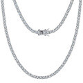 wholesale S925 Sterling Silver Tennis Chain with 4-Prong 2mm/3mm/4mm/5mm D Color VVS Moissanite - Cross-Border Bestseller, Factory Direct-0-4