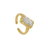 wholesale S925 Sterling Silver Korean Version Ins Small Design, Versatile with Micro-Set Zircon and Tin Foil Texture Openable Ring for Women-18K gold color [No. 13/Adjustable] Opening adjustable