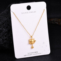 Sterling Silver Gilded Diamond-Cross Pikaxiou Pendant Necklace-S925 Sterling Silver YD-7206 925 Silver
