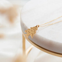 wholesale S925 Sterling Silver Red Elk Full Body Fashion Minimalist Necklace for Women, Unique Small Design Pendant, Original Trendy Jewelry-BX0435-Gold 925 Silver