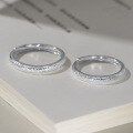 wholesale 999 Silver Accompany You Starry Sky Textured Minimalist Couple Ring R02325-0-2