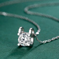 wholesale S925 Sterling Silver Classic Bull Head Diamond Necklace, Minimalist and Luxurious Collarbone Chain for Girlfriend's Birthday Gift-0-0