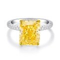 wholesale 925 Sterling Silver Cross-Border Hit 8X10 Size 4-Carat Radiant Cut Colored Gemstone Ring-0-8