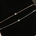 wholesale 925 Sterling Silver Four-Prong Single Stone Bracelet with Princess Cut Diamond, Dainty and Minimalist Jewelry for Women-0-0