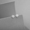 wholesale 925 Sterling Silver Snowflake Stud Earrings For Women-0-2