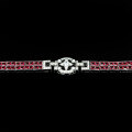 wholesale 925 Silver Gold-Plated Bracelet with High Carbon Diamonds, GRC Lab-Grown Ruby, Art Deco Style Fashionable and Versatile Jewelry for Women-0-3