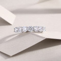 925 Sterling Silver 7-Stone Princess Ring with Moissanite for Cross-Border Wholesale-0-2