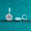 S925 Sterling Silver Moissanite Sunflower Earrings-0-1