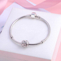 wholesale S925 Silver Cross-Border New DIY Creative Plain Pendant Necklace Accessories, Minimalist Bead Wholesale-Beads 925 Silver