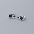 wholesale S925 silver Korean-style ear clips for women, fashionable and minimalist, elegant for commuting, with diamond-encrusted round hoop earrings M01319-0-4