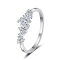 Sterling Silver Women's Ring with Marquise Moissanite, Trendy and Unique Design-0-4